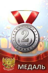 Медаль 2 место (металл) в Челябинской области от компании Магазин сувениров и подарков "Особый Случай" в Челябинске