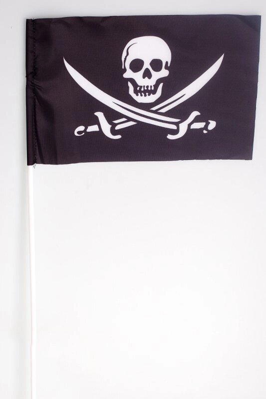 Флажок «Пиратский с саблями» 15x23 см на палочке - сравнение