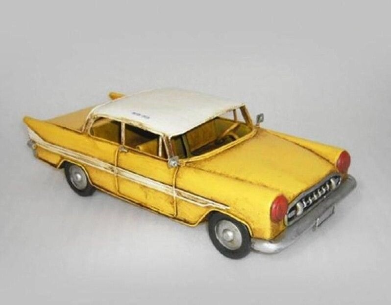 Декоративная ретро модель, автомобиль такси YELLOW CHECKER NEW YORK TAXI 1980 г. - опт