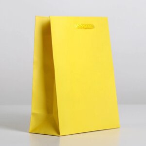 Пакет ламинированный «Жёлтый», S 12х15х5,5 см