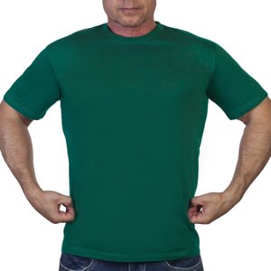 Однотонная зеленая футболка