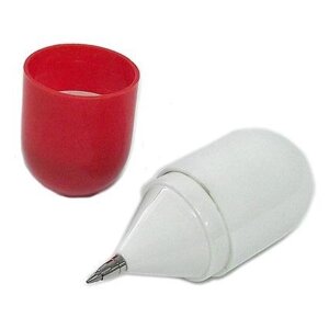 Ручка шариковая "Пилюля" неваляшка красно-белая