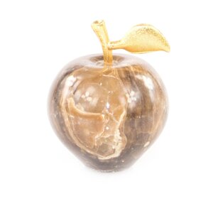 Яблоко сувенирное из камня оникс коричневый 5х6 см