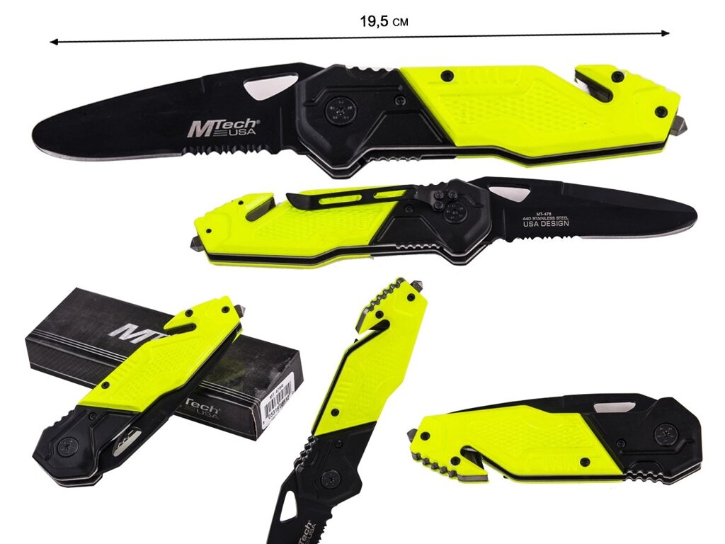 Тактический спасательный нож Fox Mtech USA Rescue Knife MT-478R (Италия) - скидка