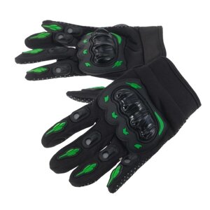 Защитные перчатки со вставками, черно-зеленый (размер М)