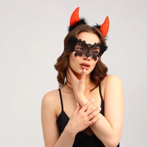 Карнавальный набор «Дьяволица» (ободок+маска)