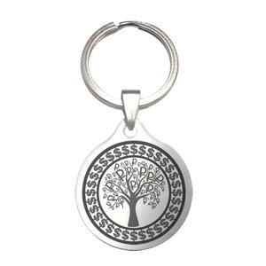 Брелок серия Денежные ключи Денежное дерево 6 см медицинская сталь