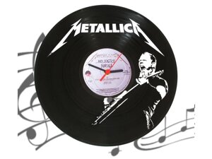 Часы-пластинка "Metallica", кварцевый механизм, плавный ход