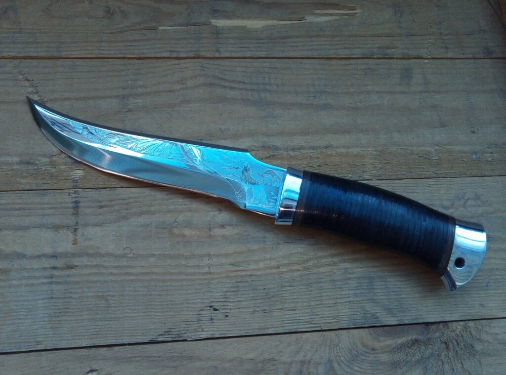 Нож НС-50 гравировка на клинке, рукоять с алюминиевыми вставками (Златоуст) - отзывы