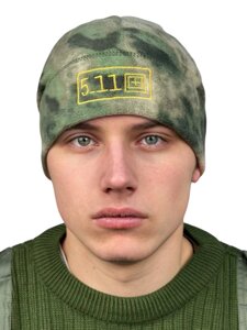Теплая флисовая шапка 5.11 Tactical (Защитный камуфляж)