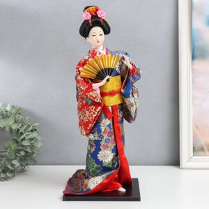 Кукла коллекционная "Гейша в шелковом кимоно с веером" 1062523