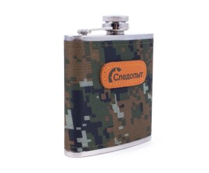 Фляжка "Следопыт" в оплетке из oxford camo pixel, 180 мл. в Челябинской области от компании Магазин сувениров и подарков "Особый Случай" в Челябинске