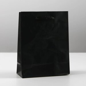 Пакет ламинированный «Чёрный», S 12х15х5,5 см