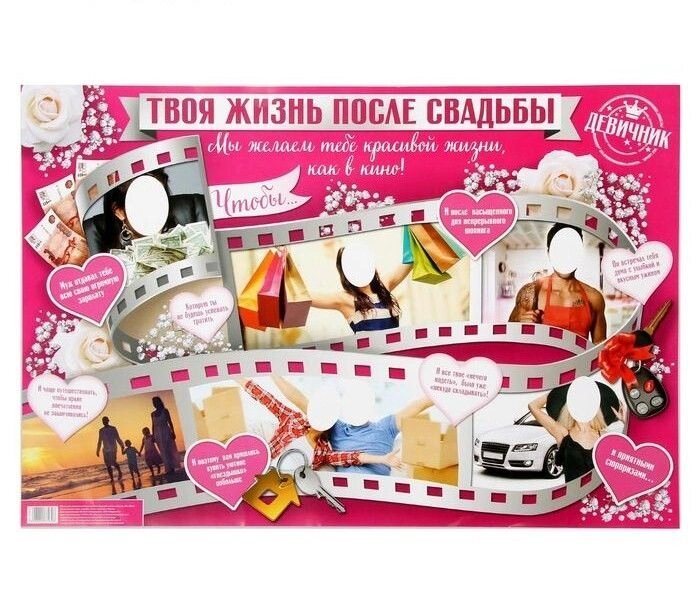 Плакат для девичника "Твоя жизнь после свадьбы" от компании Магазин сувениров и подарков "Особый Случай" в Челябинске - фото 1