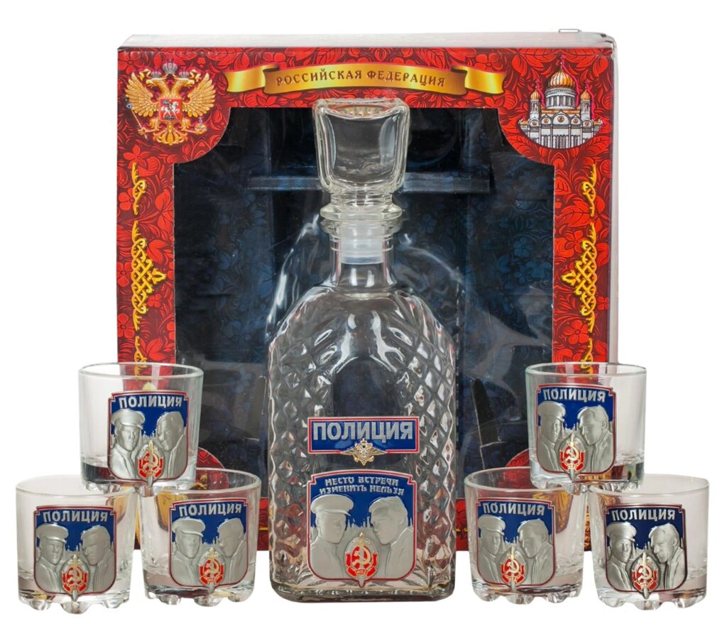 Подарочный набор для крепких напитков «Полиция» от компании Магазин сувениров и подарков "Особый Случай" в Челябинске - фото 1