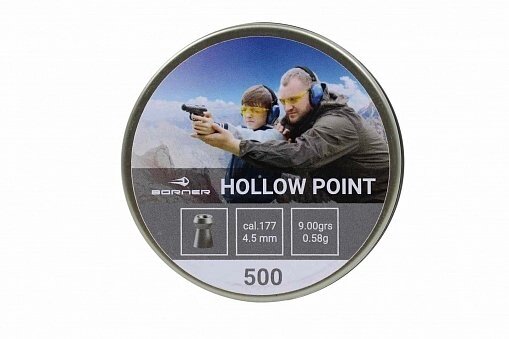 Пуля пневм. Borner "Hollow Point",  4,5 (500 шт.) 0,58гр. от компании Магазин сувениров и подарков "Особый Случай" в Челябинске - фото 1