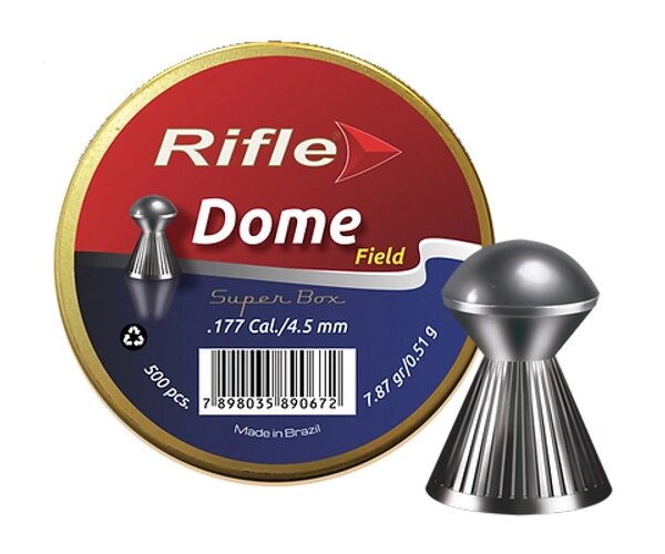 Пуля пневматическая RIFLE Field Series Dome 4,5 мм. 0,51 гр. 500 шт. от компании Магазин сувениров и подарков "Особый Случай" в Челябинске - фото 1