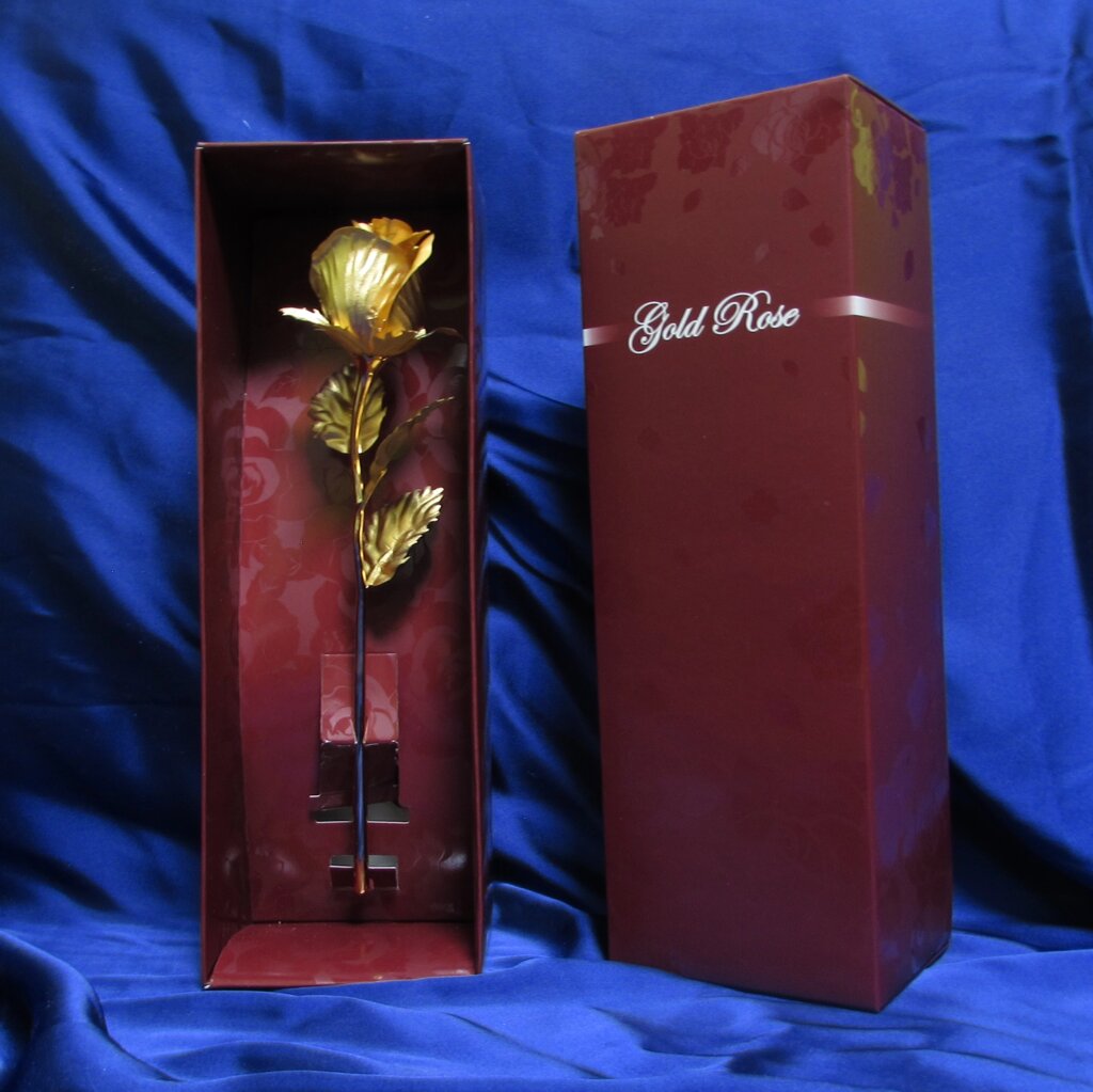 Роза-бутон позолоченная, большая 26 см. от компании Магазин сувениров и подарков "Особый Случай" в Челябинске - фото 1