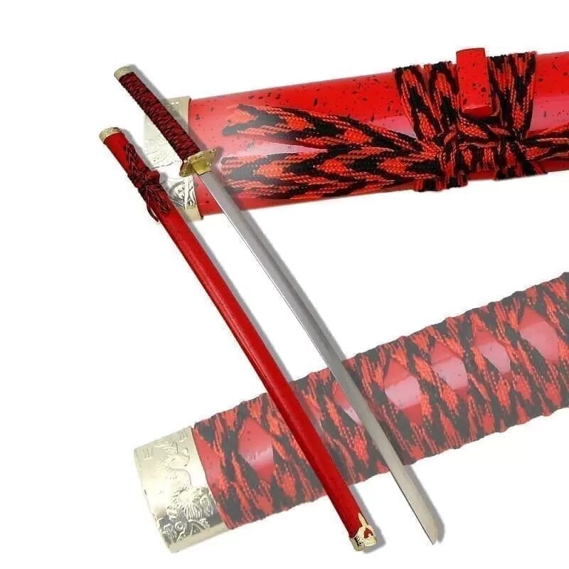 Самурайский меч катана, ножны алый мрамор от компании Магазин сувениров и подарков "Особый Случай" в Челябинске - фото 1