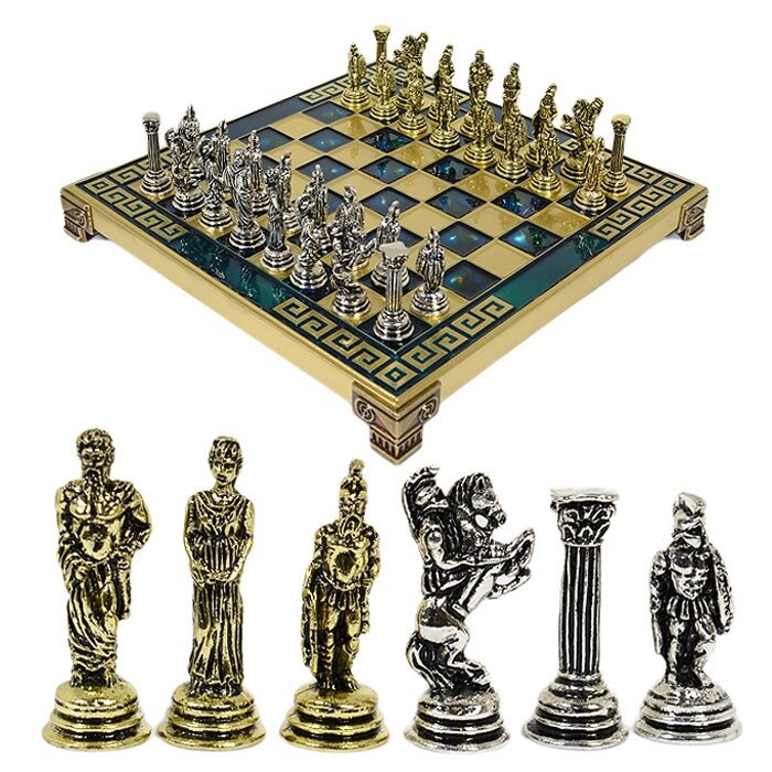 Шахматный набор подарочный с металлическими фигурами "Троя" 205*205мм. MN-150-1BL от компании Магазин сувениров и подарков "Особый Случай" в Челябинске - фото 1