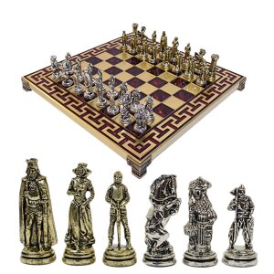 Шахматный набор с металлическими фигурами "Средневековье" 275*275мм. Marinakis