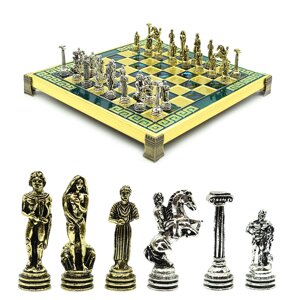 Шахматы сувенирные с металлическими фигурами "Подвиги Геракла" 205*205мм. Marinakis