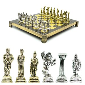 Шахматы сувенирные с металлическими фигурами "Троя" 205*205мм. Marinakis