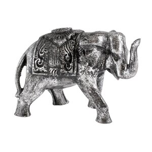 Слоник хобот вверх 17х13 см античное серебро