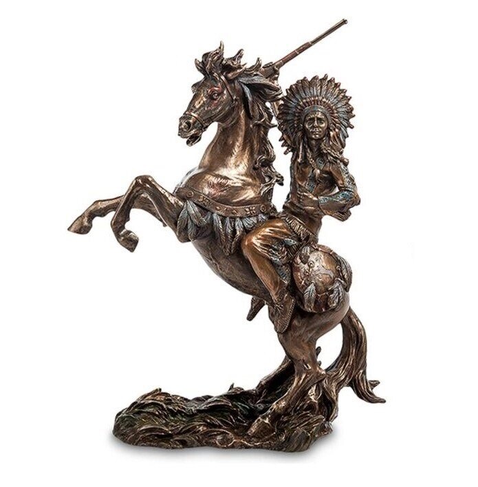 Статуэтка "Индеец на коне" (Veronese) от компании Магазин сувениров и подарков "Особый Случай" в Челябинске - фото 1