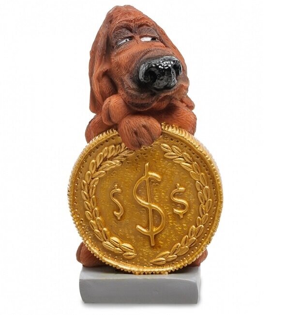 Статуэтка Собака Блуд-хаунд "Монета на удачу" (W. Stratford) от компании Магазин сувениров и подарков "Особый Случай" в Челябинске - фото 1