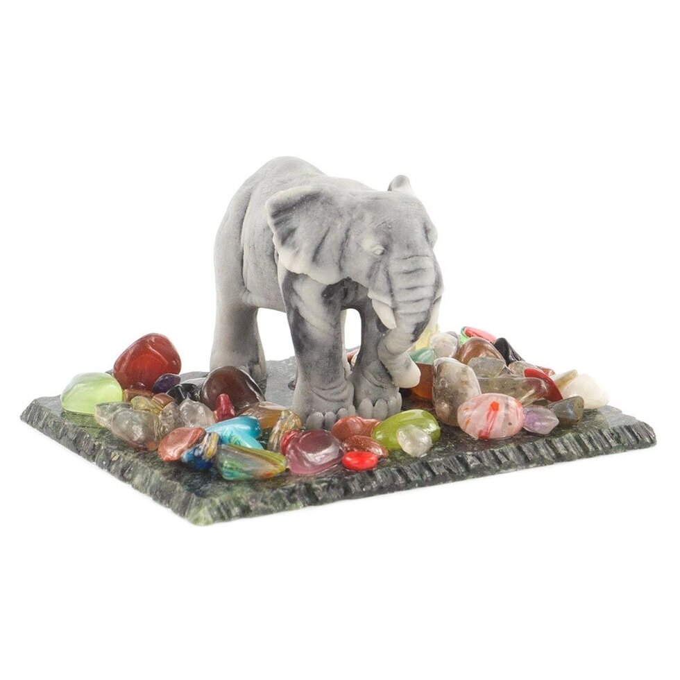 Сувенир из мрамолита "Слон малый" от компании Магазин сувениров и подарков "Особый Случай" в Челябинске - фото 1