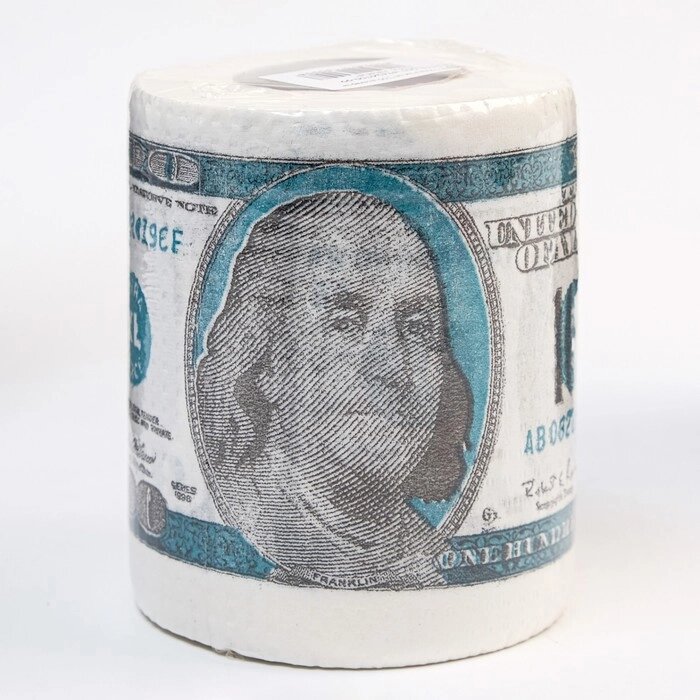 Сувенирная туалетная бумага "100 долларов", 9,5х10х9,5 см от компании Магазин сувениров и подарков "Особый Случай" в Челябинске - фото 1