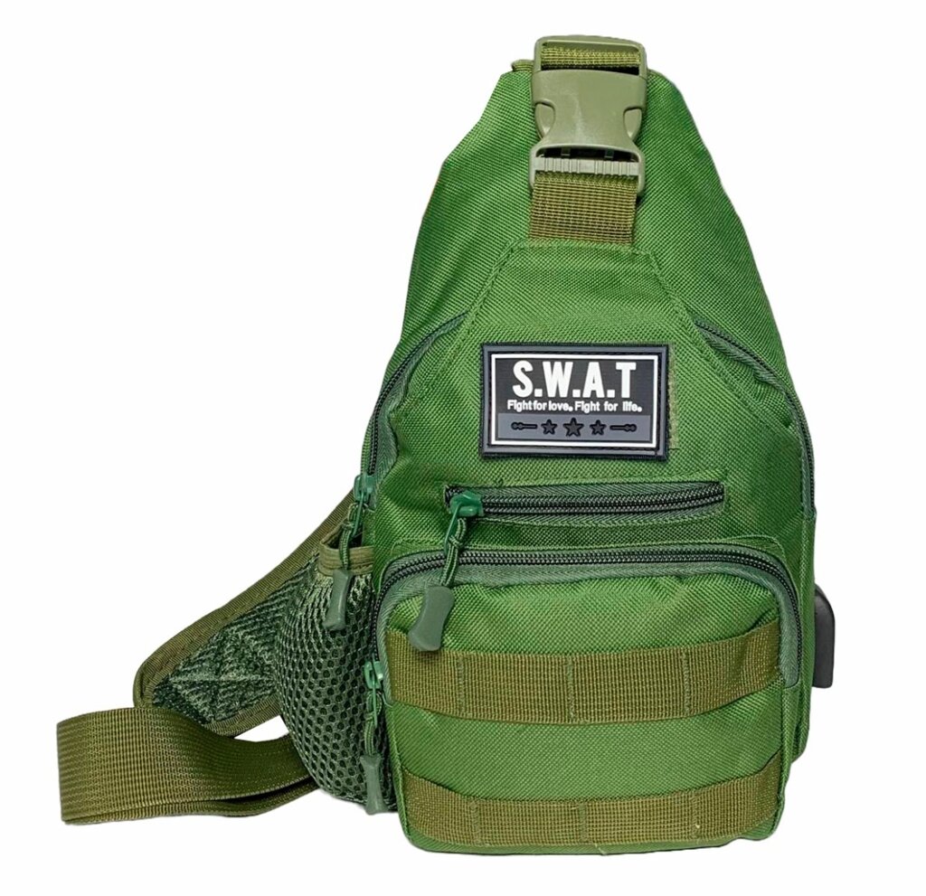 Тактическая наплечная сумка SWAT (олива) от компании Магазин сувениров и подарков "Особый Случай" в Челябинске - фото 1