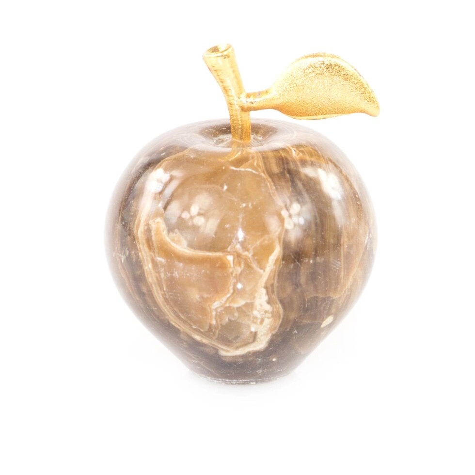 Яблоко сувенирное из камня оникс коричневый 5х6 см от компании Магазин сувениров и подарков "Особый Случай" в Челябинске - фото 1