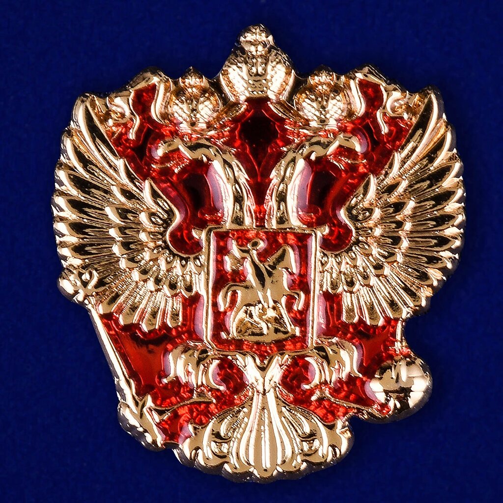 Значок с гербом России от компании Магазин сувениров и подарков "Особый Случай" в Челябинске - фото 1