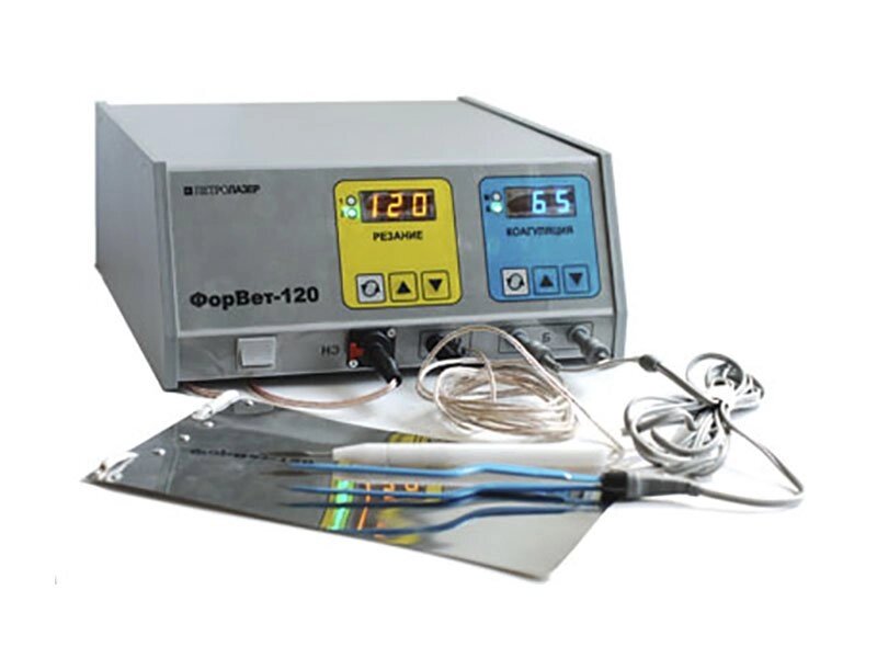 Аппарат электрохирургический для ветеринарии ЭХВЧ «ФорВет 120» - в комплектации с пинцетом и электроскальпелем от компании ЛИДЕРМЕД - фото 1