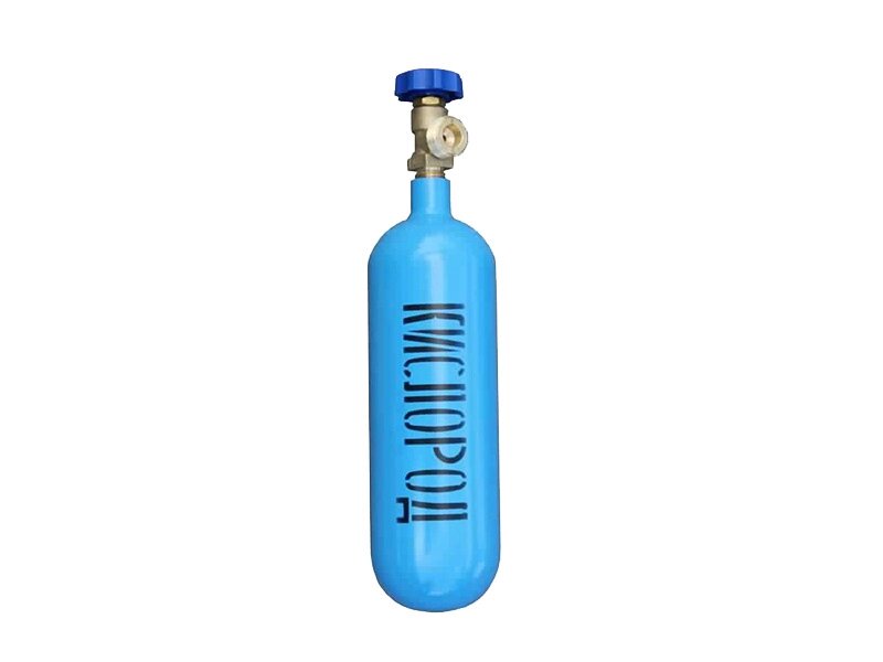 Баллон кислородный, синего цвета - 2 литра от компании ЛИДЕРМЕД - фото 1