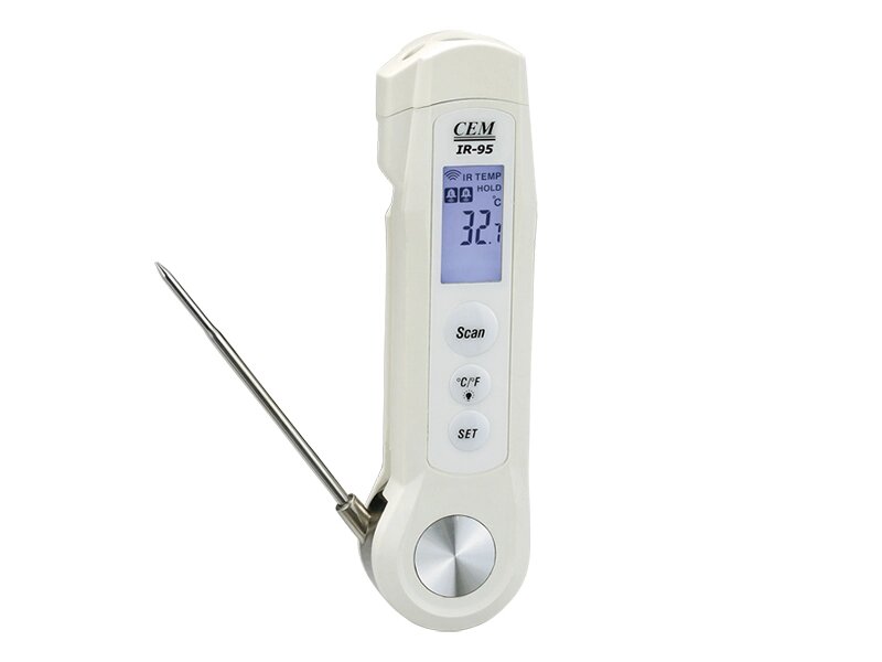 CEM IR-95 Термометр инфракрасный с щупом - профессиональный цифровой + инфракрасный пирометр от компании ЛИДЕРМЕД - фото 1