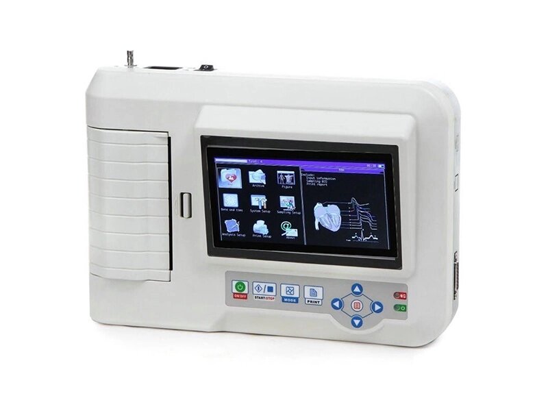Электрокардиограф ECG600G - 12-канальный, бумага 110 мм, автоматический и ручной режим. ЖК дисплей 7 дюймов от компании ЛИДЕРМЕД - фото 1