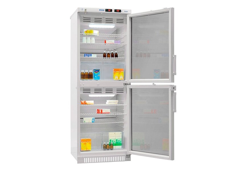 Холодильник фармацевтический двухкамерный ХФД-280 "POZIS" - ХФД-280 стеклянные двери от компании ЛИДЕРМЕД - фото 1