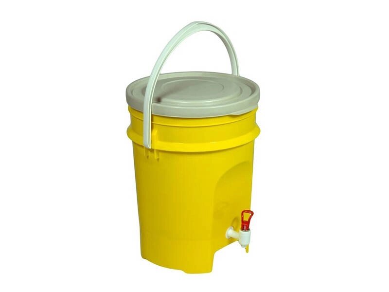 Контейнер – дезинфектор для сбора и дезинфекции медицинских отходов  - ЭМ-контейнер с краном, 15л. от компании ЛИДЕРМЕД - фото 1