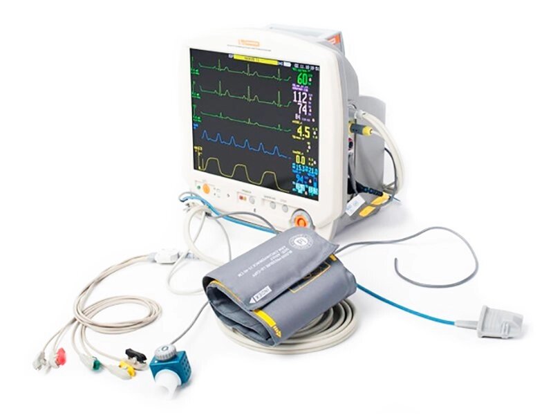 Монитор реанимационный Митар - 01 «Р-Д» - Экран 10"4: ЧСС, ЭКГ, SPO2, ФПГ, ЧП, АД, СО2, ПГ, ЧД, АПНОЭ, Т, КАПНОГРАММА В от компании ЛИДЕРМЕД - фото 1