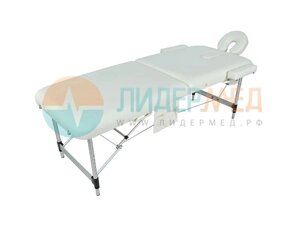 Массажный стол 2-секционный переносной T-AT002Bb - алюминий/иск. кожа