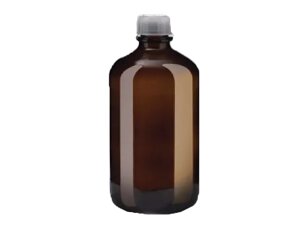 Бутылка для диспенсеров из коричневого стекла Hirschmann, 2500 мл, GL 45 - Круглая, с винтовой крышкой