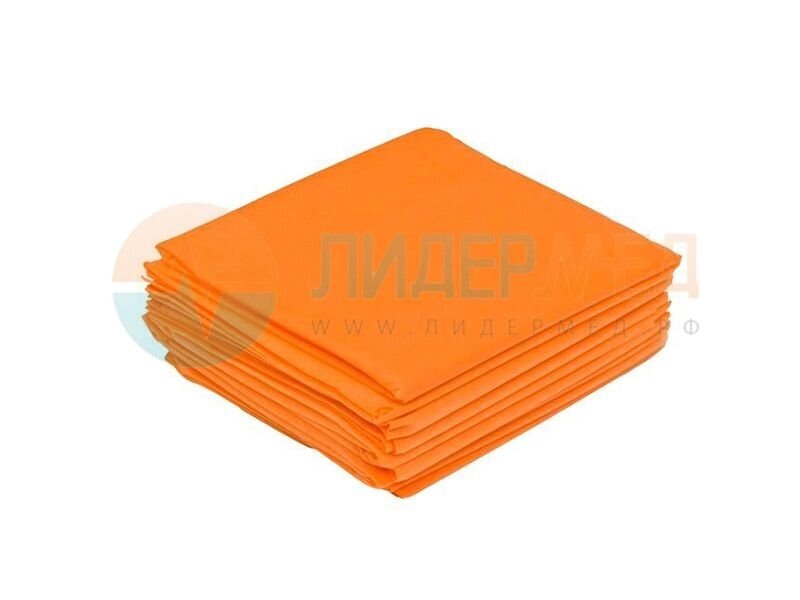 Простыни 70*200 одноразовые в сложении (оранжевый) - от компании ЛИДЕРМЕД - фото 1