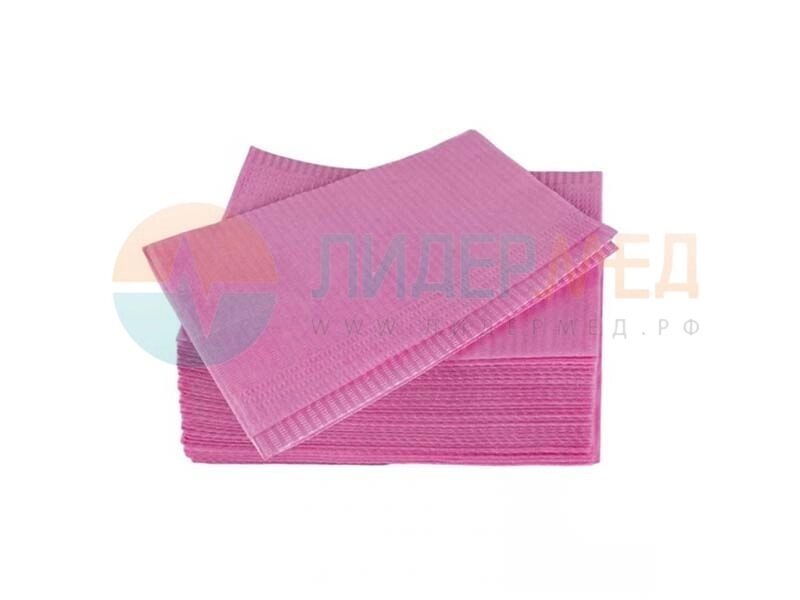 Салфетки бумажно-полиэтиленовые ламинированные Standart 33*45 розовые  - от компании ЛИДЕРМЕД - фото 1