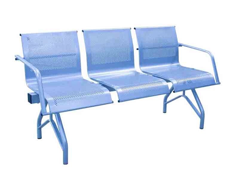 Секция стульев с перфорацией - 2 местная 530х1014х784мм от компании ЛИДЕРМЕД - фото 1