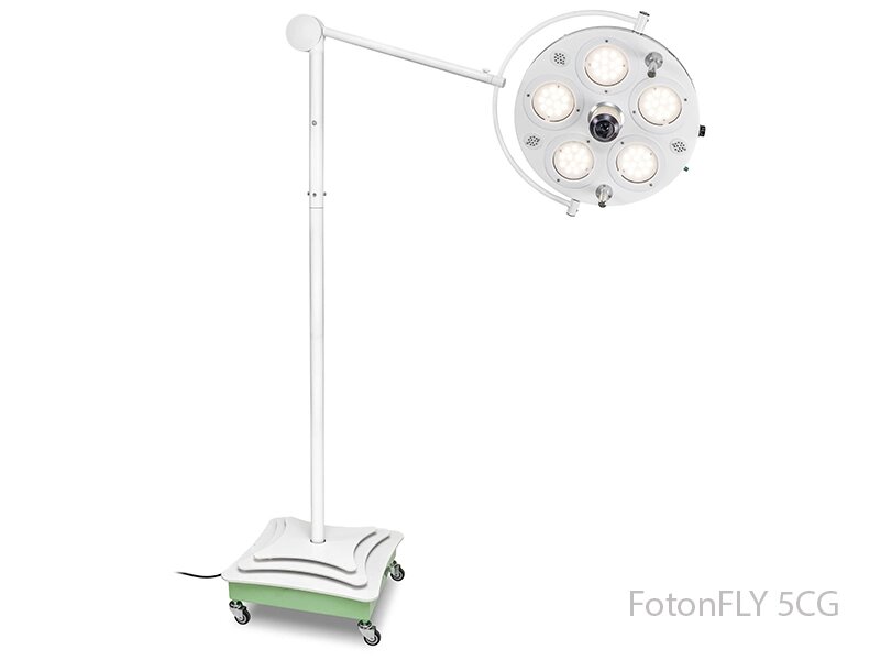Светильник хирургический FotonFly с блоком аварийного питания - FotonFLY 5СG-А перекатной от компании ЛИДЕРМЕД - фото 1