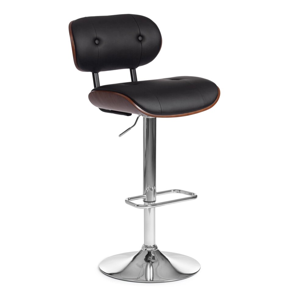 Барный стул DRAKAR (mod. 4050) (черный/орех/хром) от компании Ассорти Мебель для ВСЕХ - фото 1