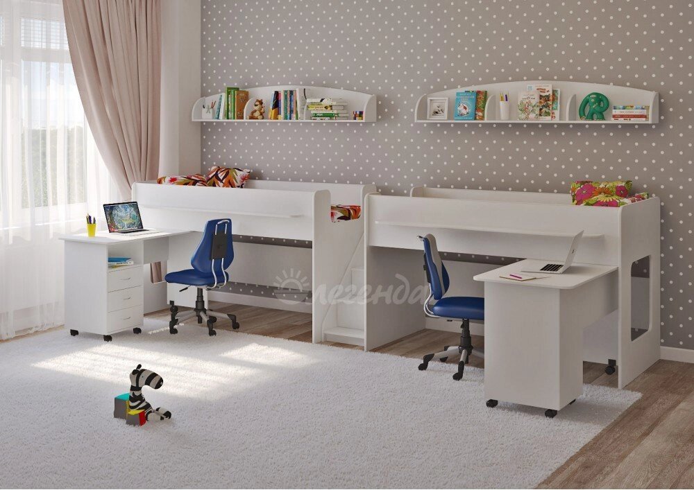 Детская комната Легенда №17 белая от компании Ассорти Мебель для ВСЕХ - фото 1